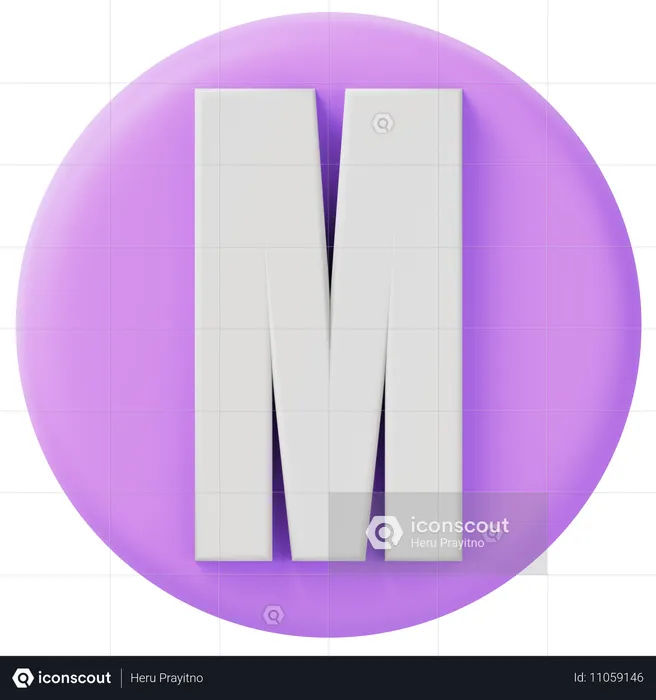 Alphabet m  3D Icon