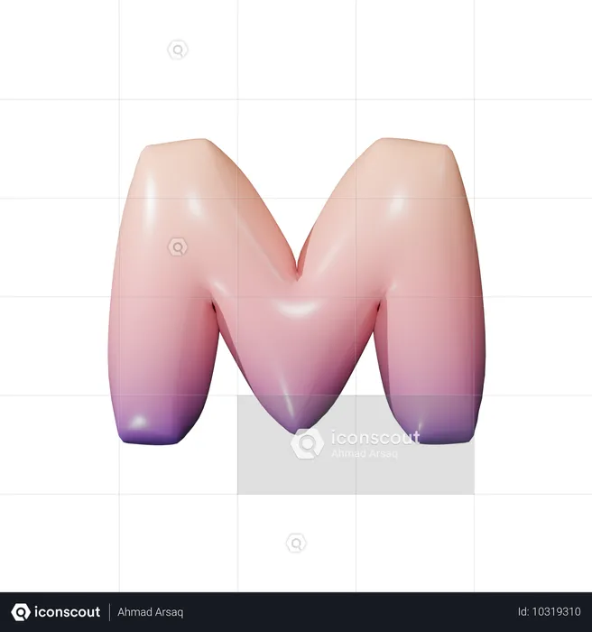 Alphabet M  3D Icon