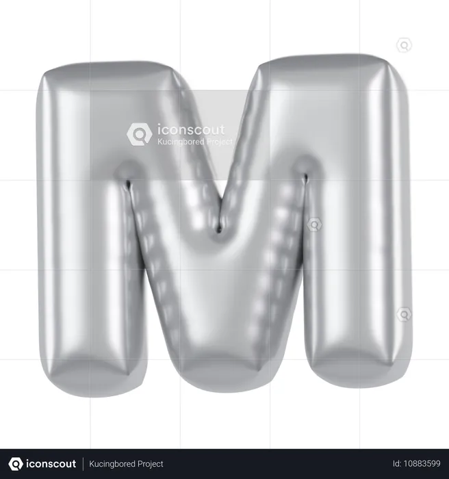 Alphabet M Balloon  3D Icon