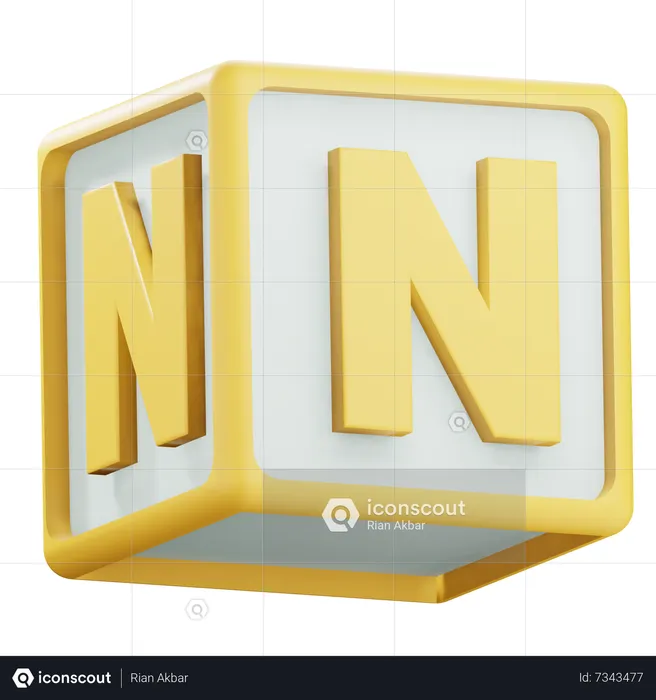 Alphabet N  3D Icon