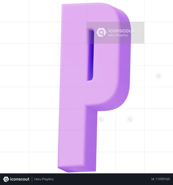 Alphabet p  3D Icon