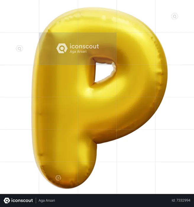 Alphabet P  3D Icon