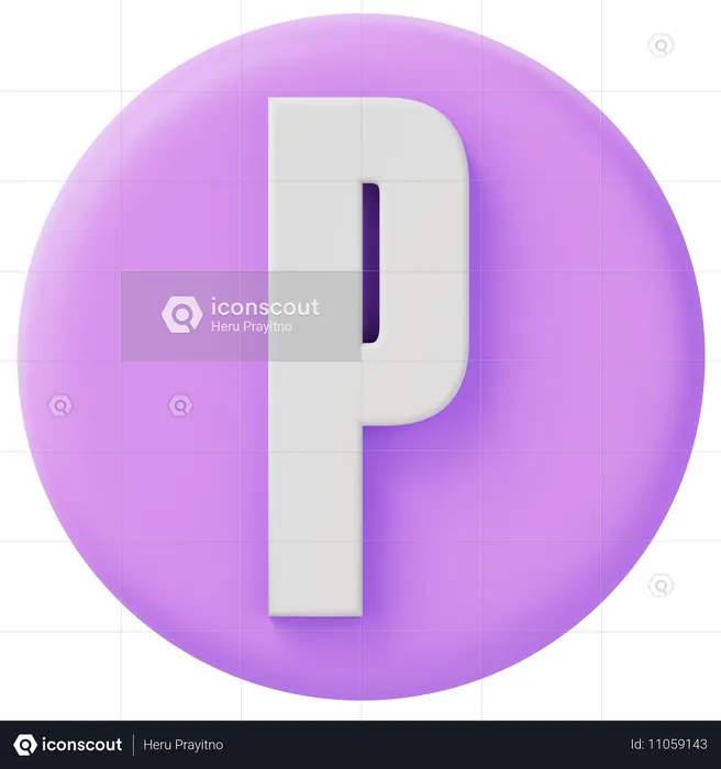 Alphabet P  3D Icon