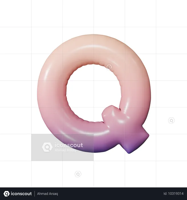 알파벳 q  3D Icon