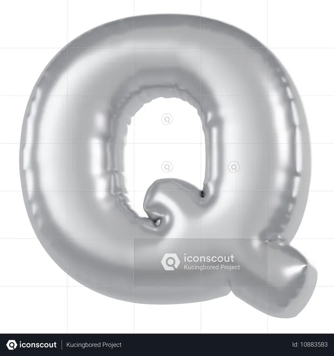 Ballon mit dem Alphabet „Q“  3D Icon