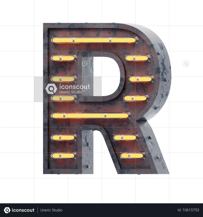 알파벳 r  3D Icon