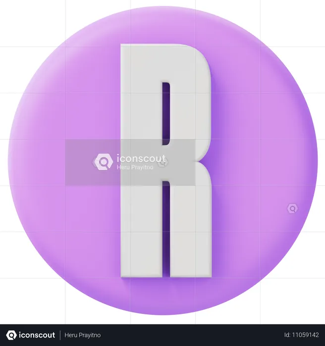 알파벳 r  3D Icon