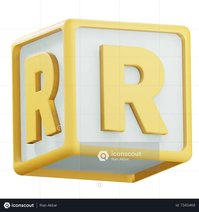 Alphabet R  3D Icon