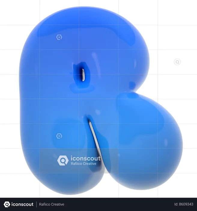 Alphabet R bubble letter  3D Icon