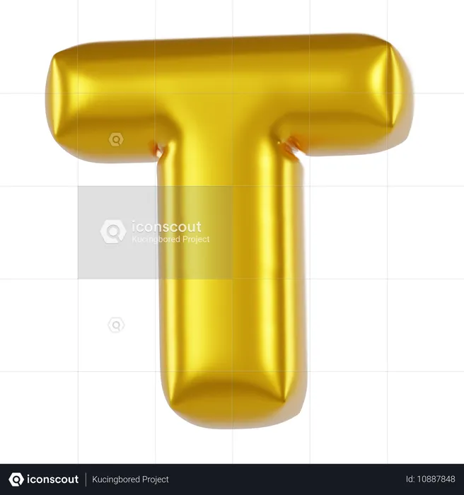 Alphabet T Balloon  3D Icon