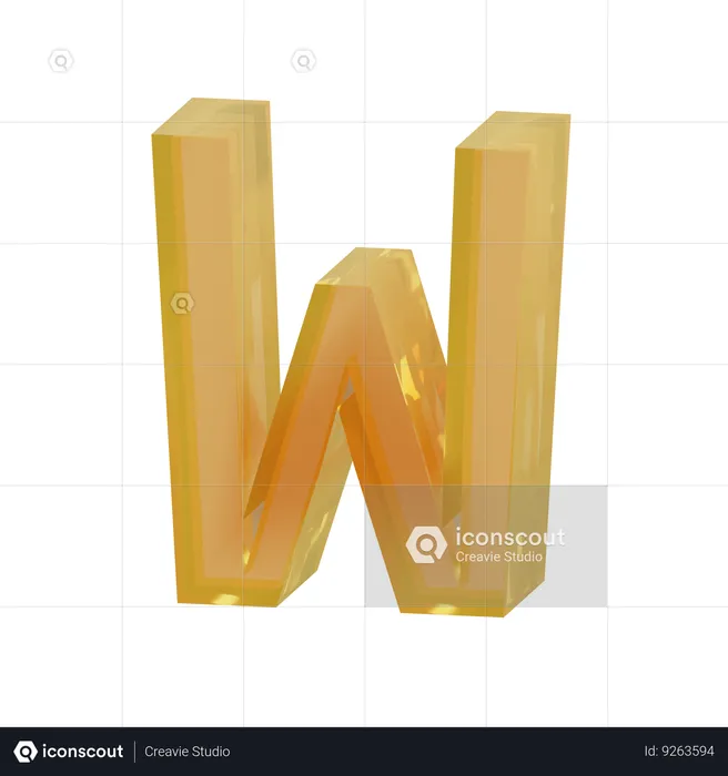 Alphabet w  3D Icon