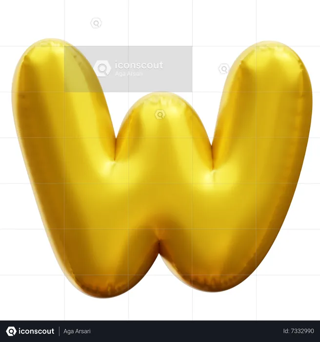 Alphabet W  3D Icon