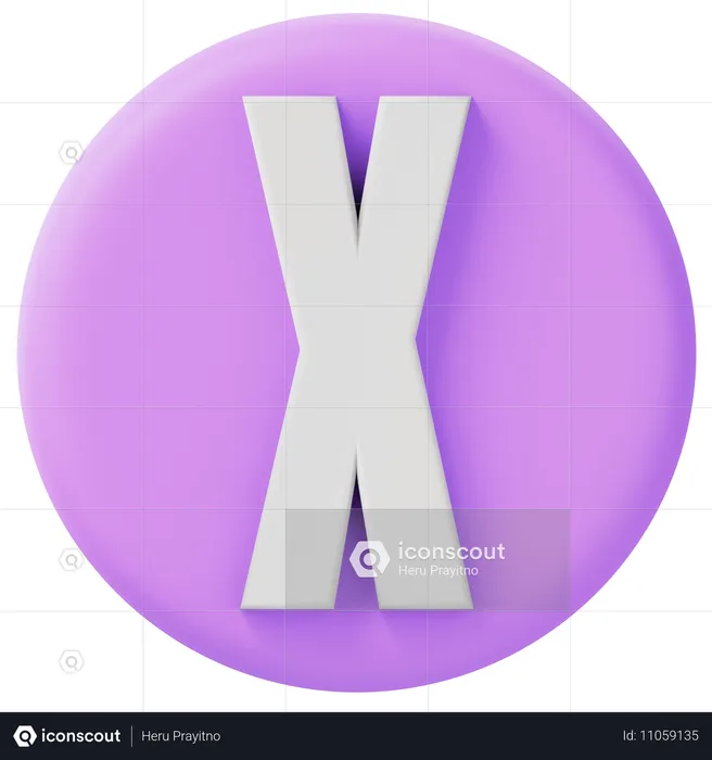 Alphabet x  3D Icon