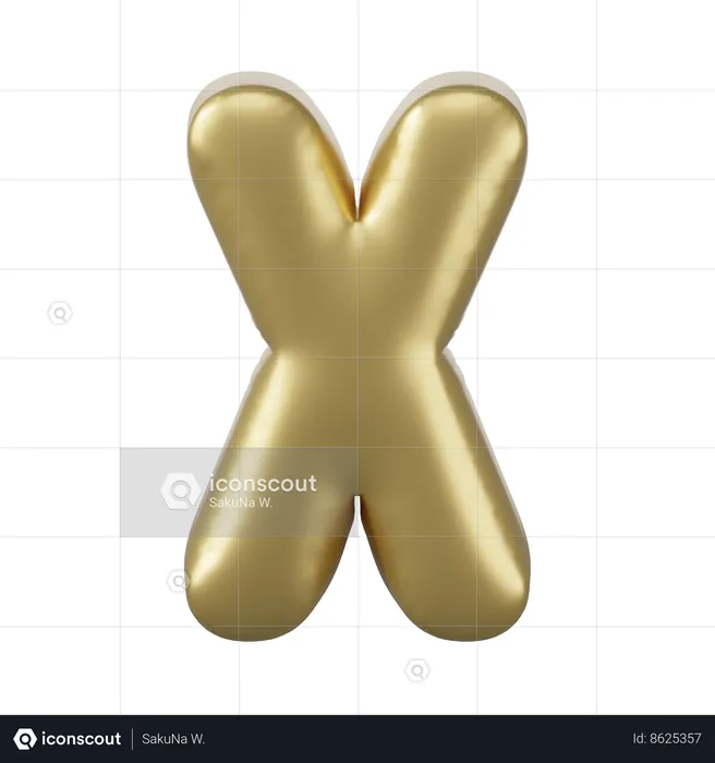 Alphabet X  3D Icon