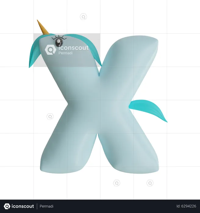 Alphabet X  3D Icon