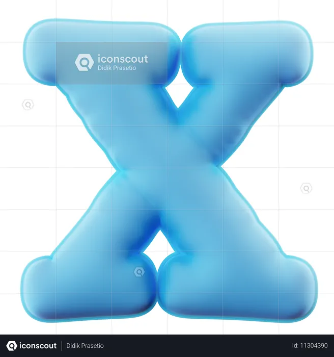 Alphabet X  3D Icon