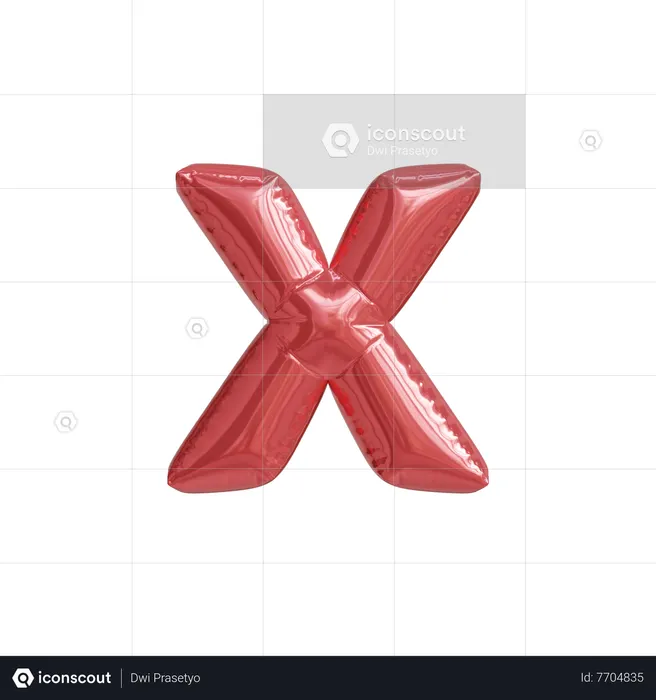 Alphabet X  3D Icon