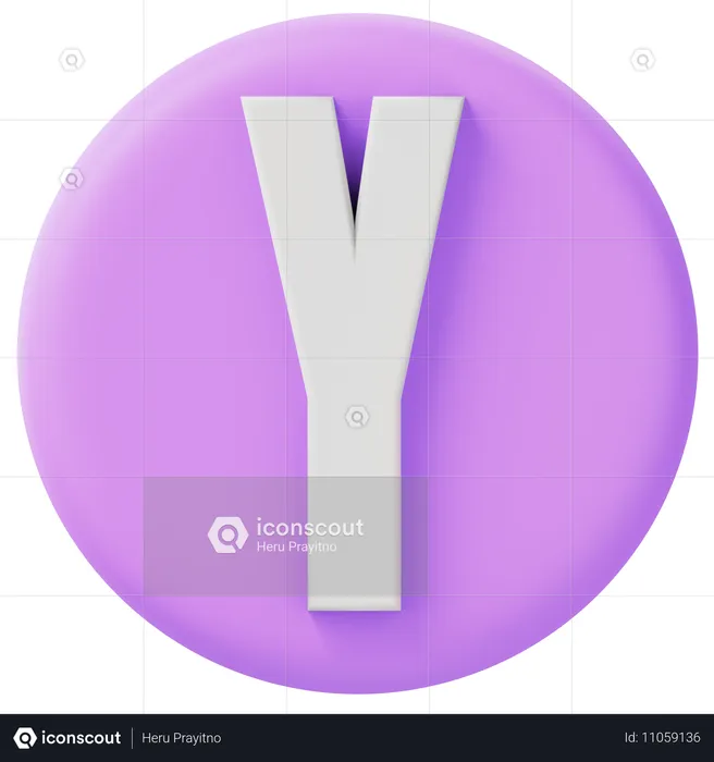 알파벳 y  3D Icon