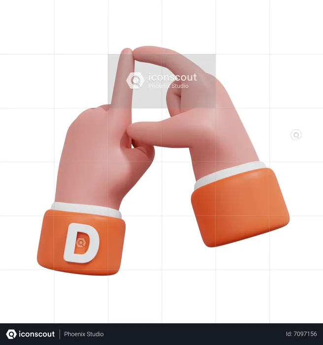 Alphabete Geste d Emoji 3D Icon