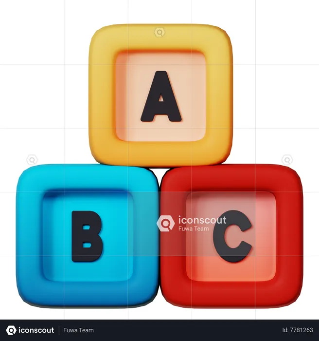 Alphabetical Block  3D Icon