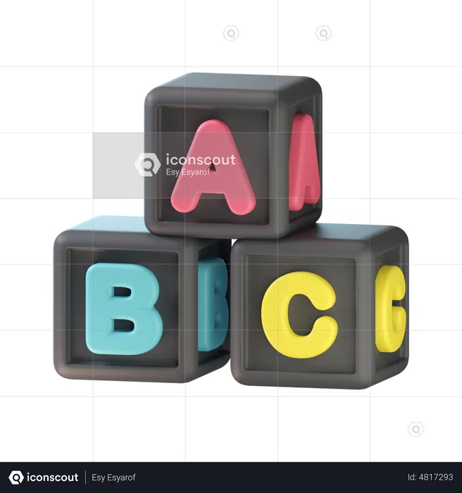 Alphabetics Blocks  3D Icon