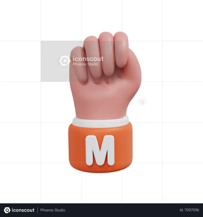 Geste des alphabets m Emoji 3D Icon