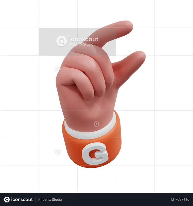 Alphabets Gesture G Emoji 3D Icon