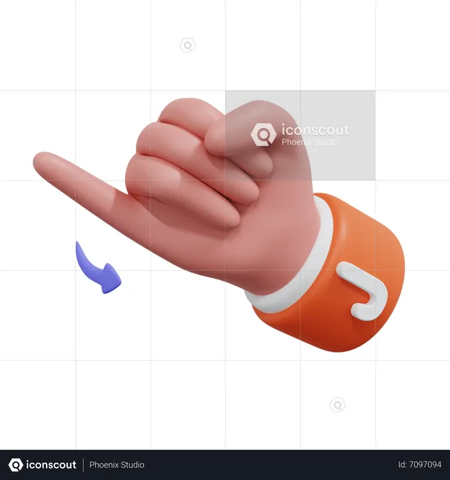 Alphabets Gesture J Emoji 3D Icon