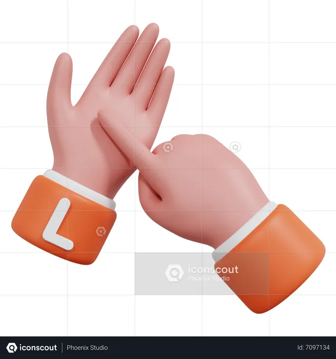 Alphabets Gesture L Emoji 3D Icon