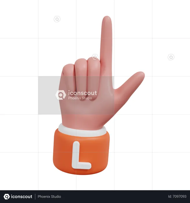 Alphabets Gesture L Emoji 3D Icon
