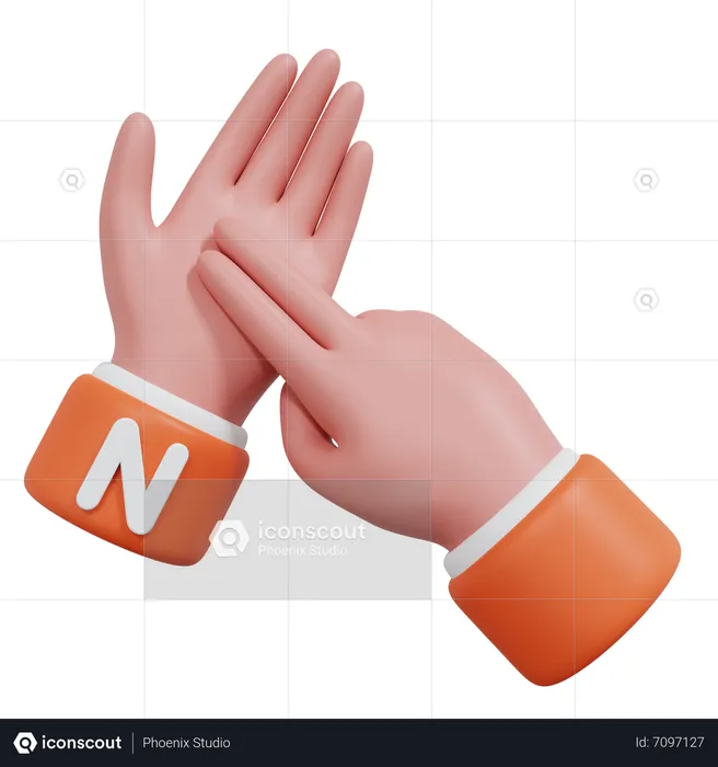 Alphabets Gesture N Emoji 3D Icon