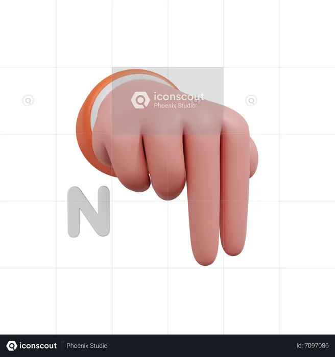 Alphabets Gesture N1 Emoji 3D Icon