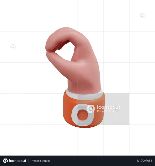 Alphabets Gesture O Emoji 3D Icon