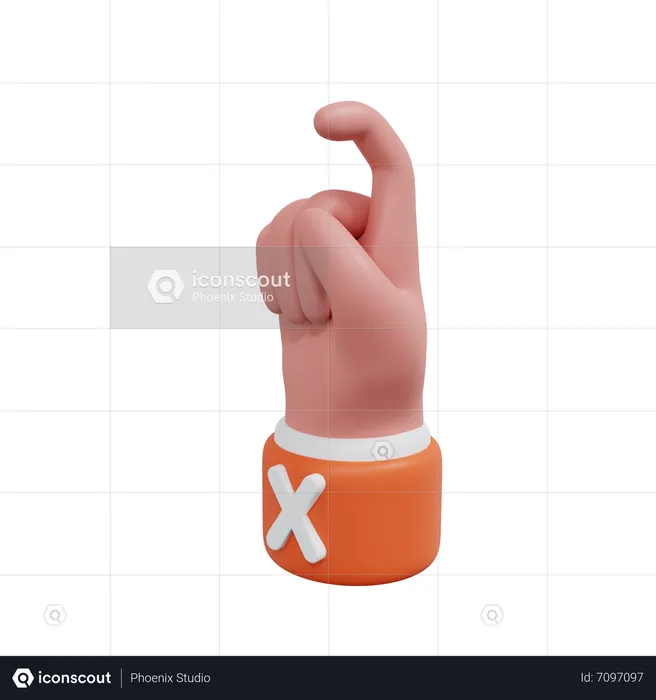 Alphabets Gesture X Emoji 3D Icon