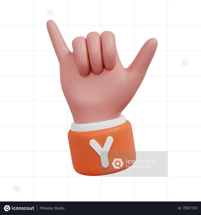 Alphabets Gesture Y Emoji 3D Icon