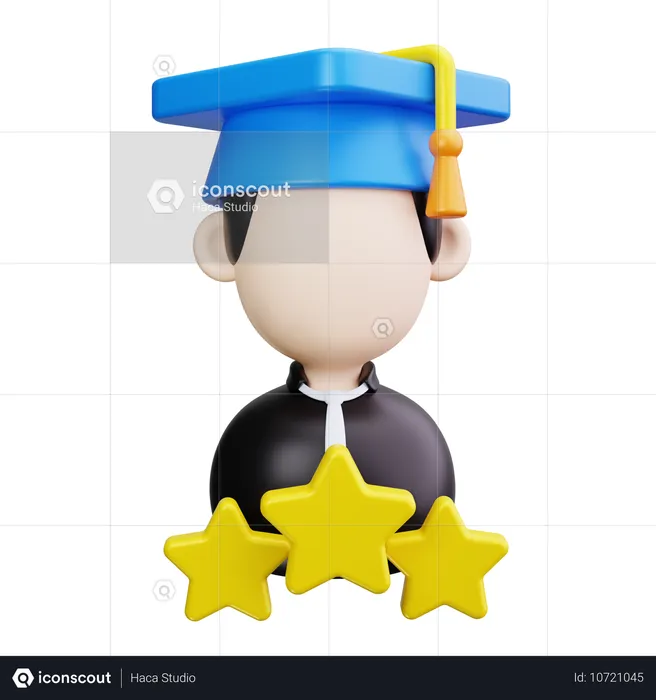 Estudante graduado  3D Icon