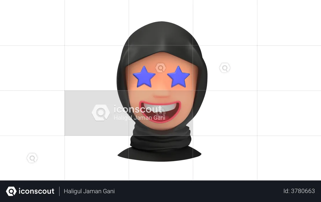 Amazed Arab Woman emoji Emoji 3D Illustration