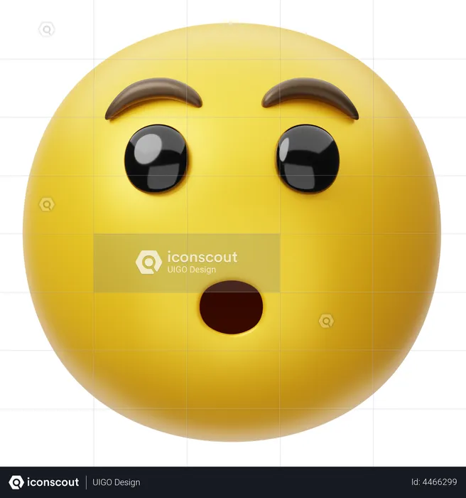 Amazed Face Emoji 3D Illustration