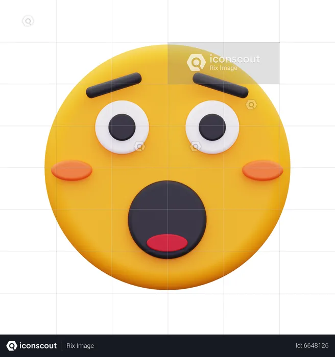 Amazed Face Emoji 3D Icon