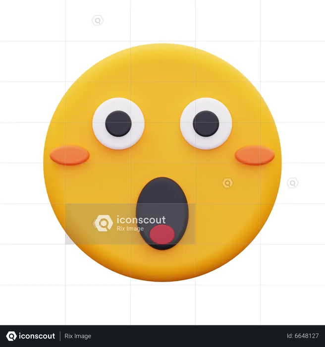 Amazed Face Emoji 3D Icon