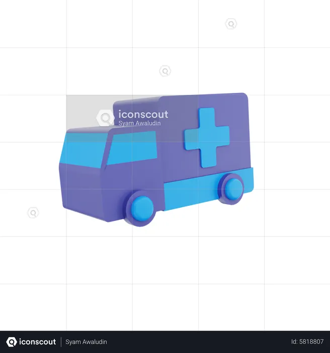 Ambulance Car  3D Icon