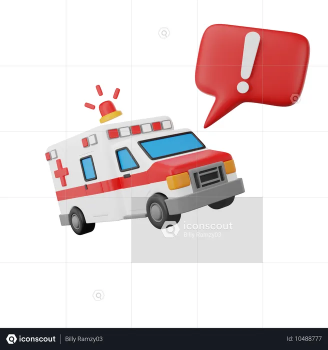 Ambulance Emergency  3D Icon