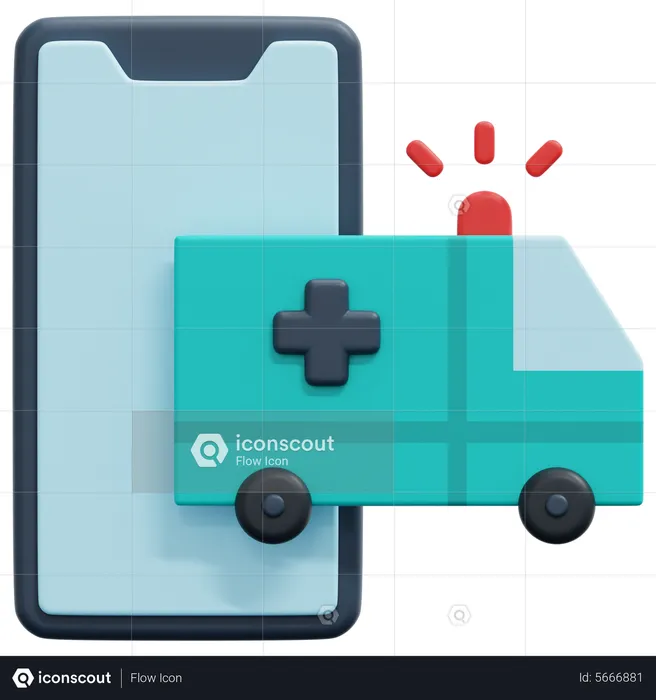 Ambulance en ligne  3D Icon