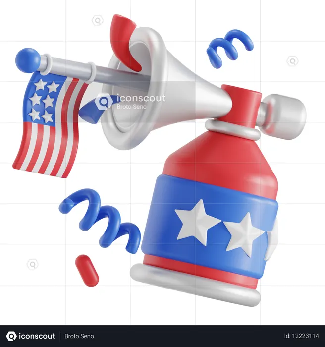 America Air Horn  3D Icon
