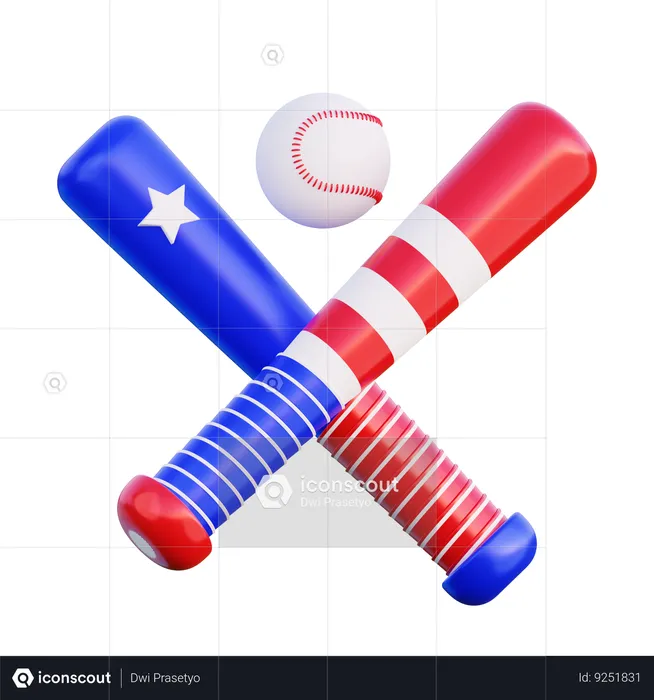 America Base Ball  3D Icon