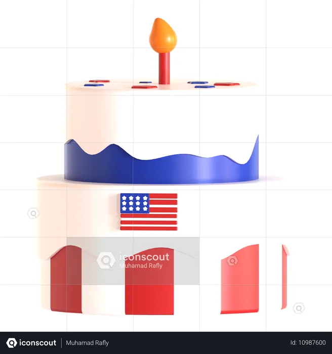 America Cake  3D Icon