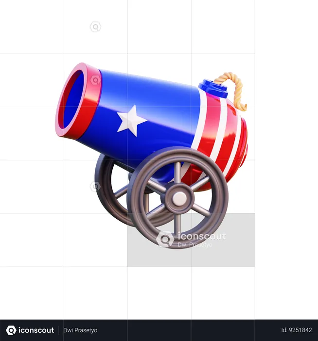 America Cannon  3D Icon