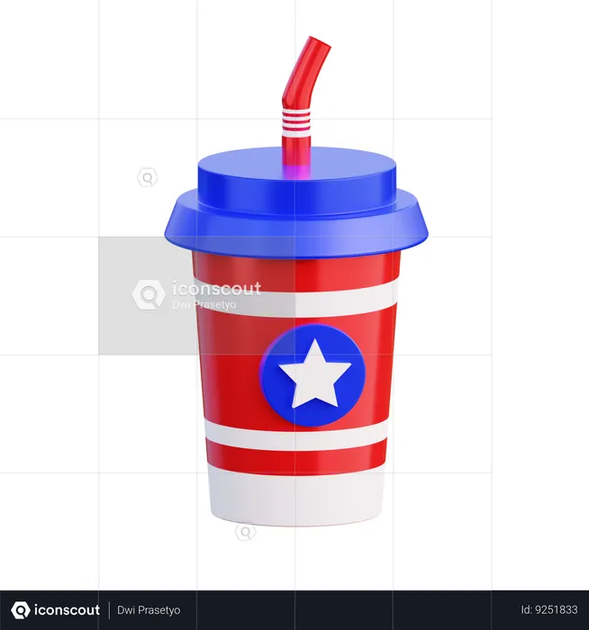 America Cup Drink  3D Icon