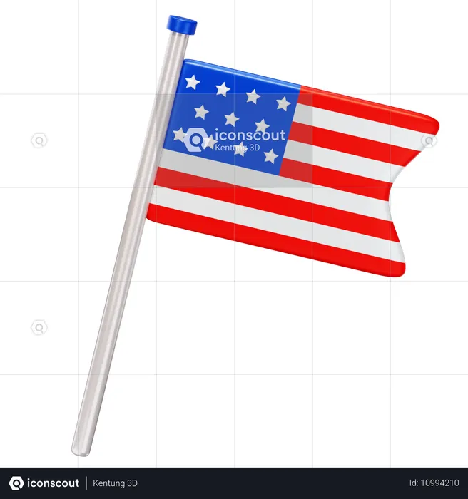 アメリカの国旗  3D Icon