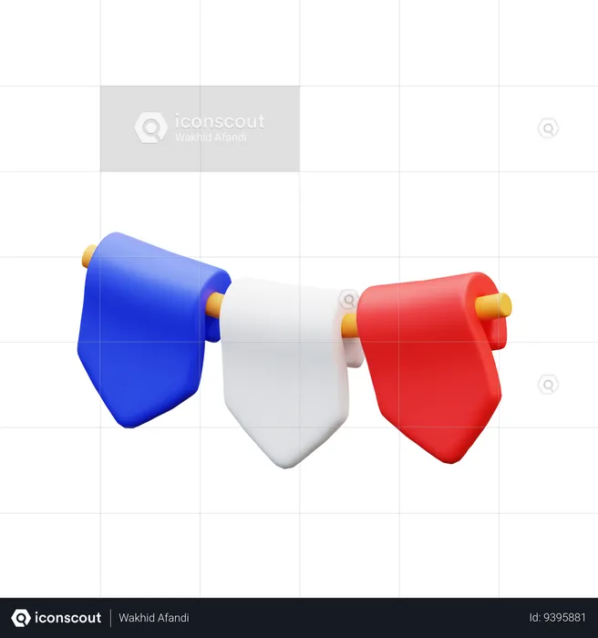 America Flags Ornament  3D Icon